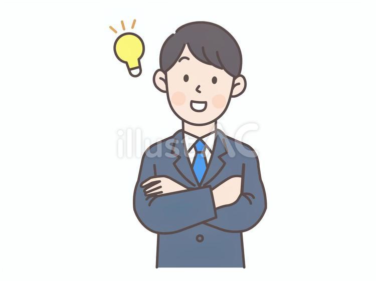 アイディアを思いつく会社員男性 会社員,人物,男性のイラスト素材