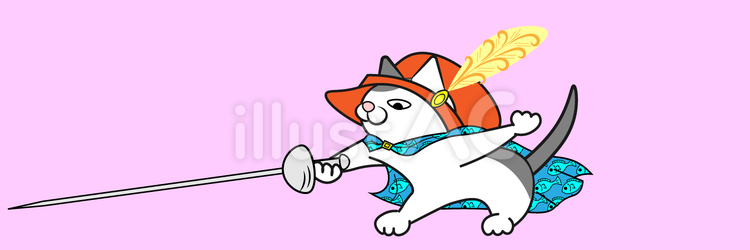 ネコ騎士（３：１サイズ画像） 猫,ぶち猫,騎士のイラスト素材
