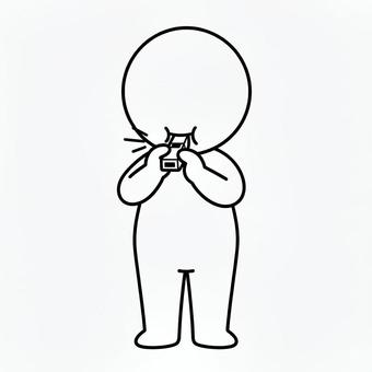 笛を吹く棒人間 棒人間,人,シルエット,人間,笛,吹くのイラスト素材