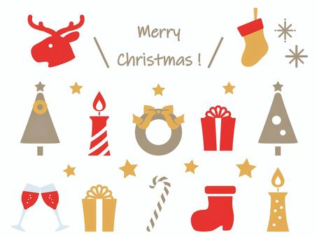 大人っぽいクリスマスアイコン_カラー04 大人っぽいクリスマスアイコン_カラー04 クリスマス,アイコン,モチーフ,セット,トナカイ,靴下,キラキラ,メリークリスマス,ツリー,キャンドルのイラスト素材