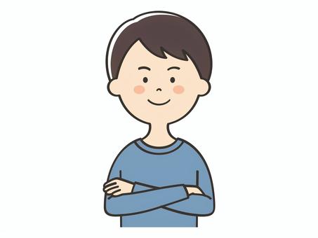 腕組みする男性 腕組みする男性 腕組み,どや顔,自信,自慢,男性,男,大人,父,お父さん,長袖のイラスト素材