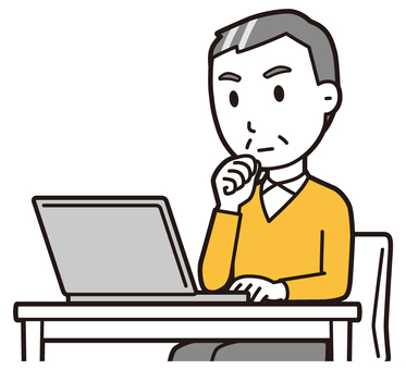 ニット中年男性(黄)-400-バスト  ニット中年男性(黄)-400-バスト パソコン,おじさん,男性,中年,お父さん,パパ,シニア,ミドルエイジ,人物,かわいいのイラスト素材