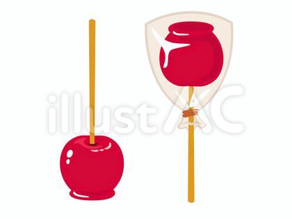 りんご飴のイラスト