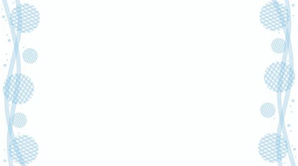 水彩フレーム／あみあみサークル・ブルー 水彩,背景,フレーム,淡い,サークル,ナチュラル,横長,左右,模様,枠のイラスト素材