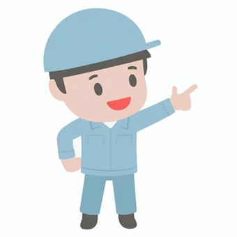 希望に向かって指差す作業員 作業員,指差し,希望,目標,未来,挑戦,意志,行動,現場,労働のイラスト素材