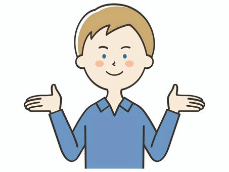 紹介する白人男性 紹介,案内,説明,教える,解説,アドバイス,重要,お知らせ,注目,誘導のイラスト素材