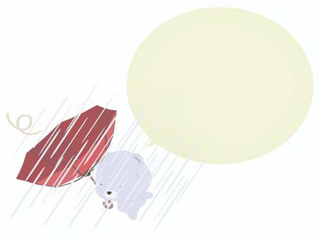 嵐_熊 台風,クマ,シロクマ,嵐,強風,雨,大雨,傘,動物,かわいいのイラスト素材