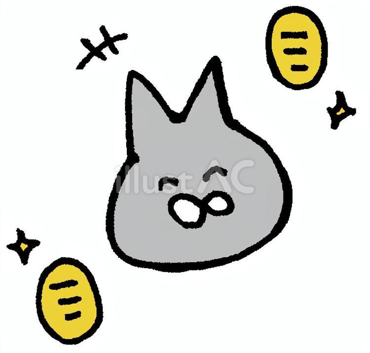 猫に小判 猫,小判,お金のイラスト素材