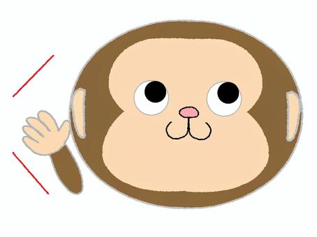 聞く猿 猿,聞く,耳,目,顔,可愛い,リアクション,お知らせ用,宣伝用,pop調のイラスト素材
