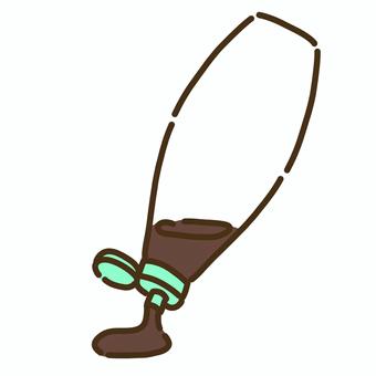 青緑色の蓋と中身を出しているソース６  ソース,調味料,焦げ茶,食べ物,茶,青緑のイラスト素材