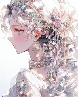 Illustration, beauty, princess, hair ornaments, 