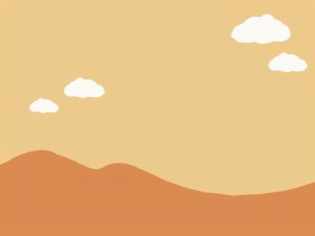 紅葉した山のイラスト 紅葉した山のイラスト 背景,シンプル,秋,山,曇,暖色のイラスト素材
