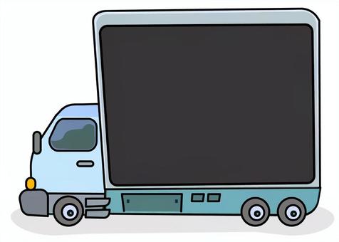 宣伝カー トラック,宣伝カー,モニター,タイヤ,大型ビジョンのイラスト素材
