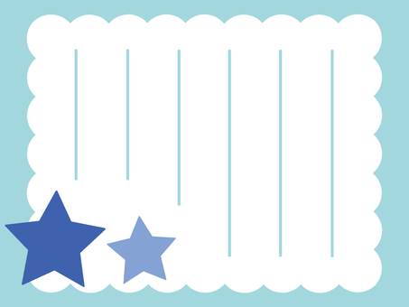 Blue star vertical writing paper, , JPG and PNG