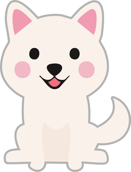 お座りする白い柴犬 柴犬,犬,白柴,ペット,保護犬,動物のイラスト素材