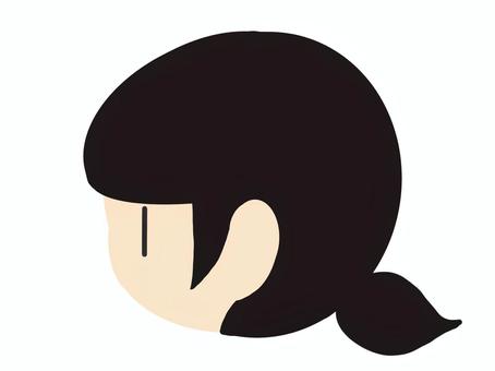 ひとつくくり ひとつくくり,ひとつ結び,ポニーテールのイラスト素材