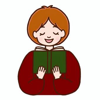 音読をする人 音読,人,本,教科書,読む,読書,発声,男性,女性,読み手のイラスト素材