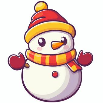 帽子、マフラー、手袋をした雪だるま9