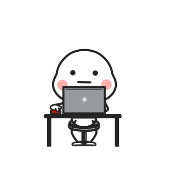 Stickman using a computer, stick figures, chibi character, tiny, JPG and PNG