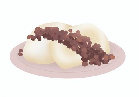 あんこもち 餅,焼き餅,切り餅,あんこ,小豆,新年,正月,焼き色,焼き目,和のイラスト素材