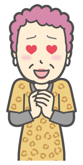  大阪のおばちゃん-019-バスト 好き,おばちゃん,大阪,ヒョウ柄,おばはん,中年,女性,関西,派手,おばさんのイラスト素材