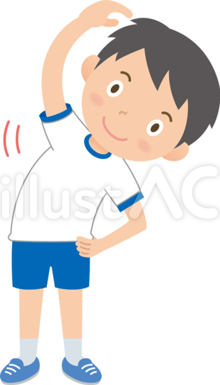 体操する男子中高校生（体操着） 中学生,高校生,体操のイラスト素材