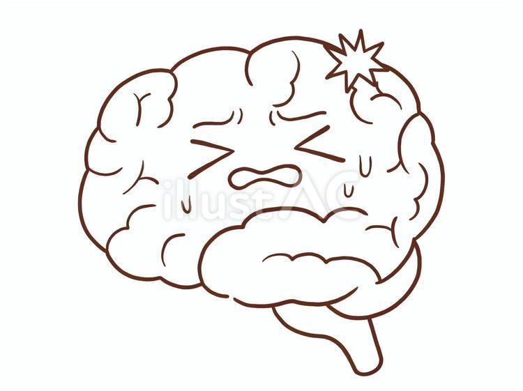 脳出血(色なし) 脳,脳みそ,大脳のイラスト素材