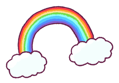 Rainbow hand drawn illustration, rainbow, cloud, hand drawn, JPG and PNG