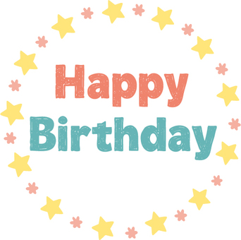 誕生日13 ハッピーバースデー,お祝い,星,スター,飾り,装飾,かわいい,やさしい,おしゃれ,パーティーのイラスト素材