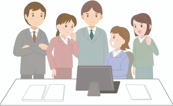 Illustration, employee, presentation, computer, 