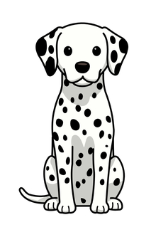 お座りするダルメシアン ダルメシアン,お座り,大型犬,白,黒,斑点のイラスト素材
