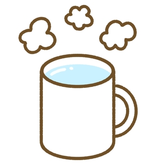 カップに入った白湯 白湯,湯,お湯,水,温かい,飲み物,マグカップ,カップ,コップ,ワンポイントのイラスト素材