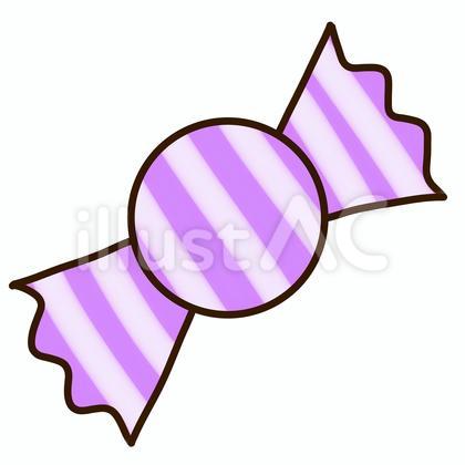 紫と白の縦向きのストライプのキャンディ