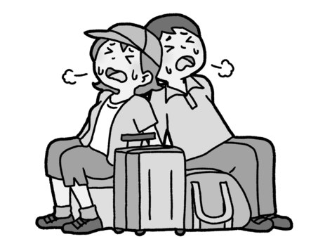Illustration, fatigue, tired, tourist, 