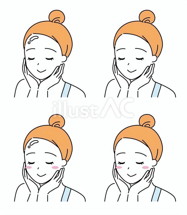 たまご肌 女性,人物,スキンケアのイラスト素材