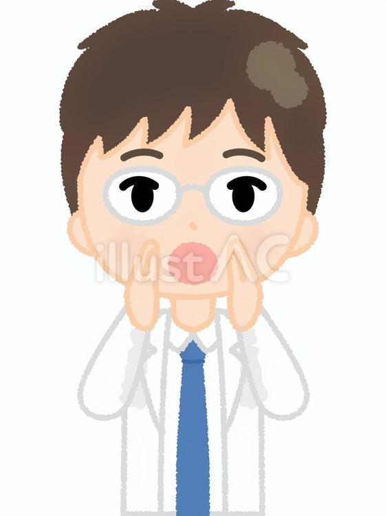 白衣男性おーい 白衣,医者,ドクターのイラスト素材