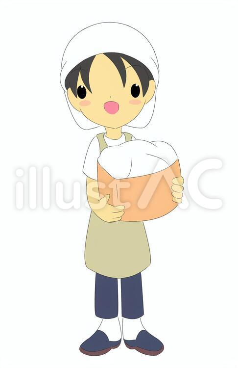 お洗濯さん・男 人物,男性,洗濯のイラスト素材