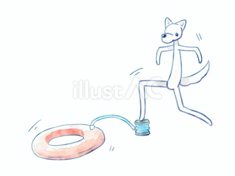 空気入れ犬 犬,可愛い,空気入れのイラスト素材