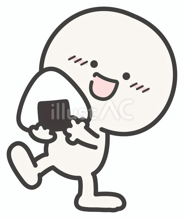 おにぎりと笑顔の人物 おにぎり,人物,食べ物のイラスト素材