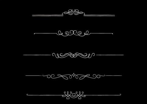 飾り罫2_センター飾り_鉛筆ブラシ風 飾り罫線,装飾,線画,モノクロ,手描き,オーナメント,フェミニン,エレガント,手描き風,アンティークのイラスト素材