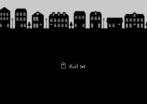 北欧風の街並みのイラスト背景素材 北欧風の街並みのイラスト背景素材 街,欧州,洋風,家,街灯,木,イラスト,風景,背景のイラスト素材