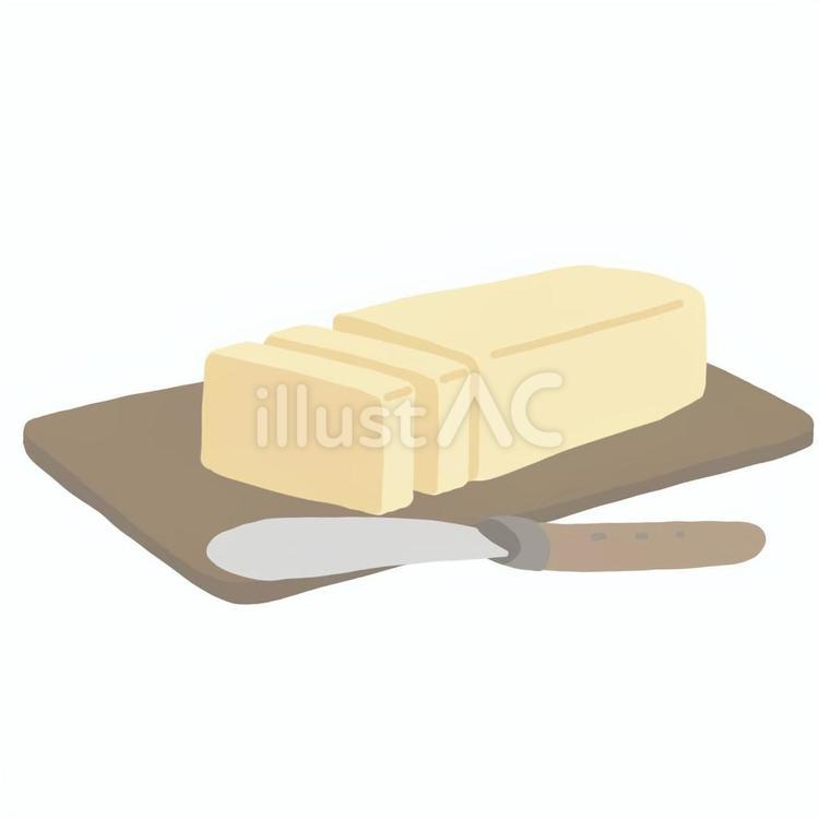 バターとバターナイフ バター,バターナイフ,ウッドボードのイラスト素材