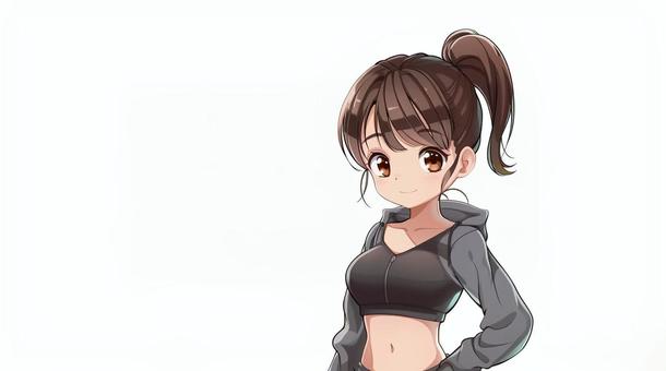 スポーツウェアを着た若い女性