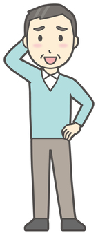  ニット中年男性-383-全身