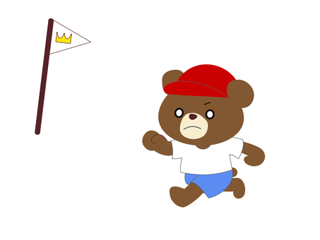 運動会（かけっこ） 運動会,かけっこ,くま,赤組,走る,体操のイラスト素材