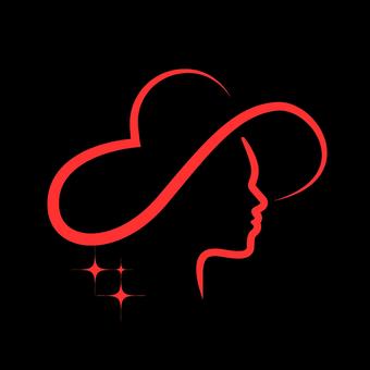 女性用トイレのマーク 女性,トイレ,アイコン,マーク,標識,目印,赤,黒,lady,案内のイラスト素材