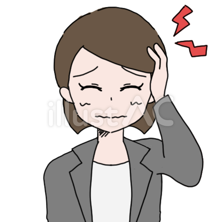 キャリアウーマン（頭痛） 三十代,ブランド店員,新人社員のイラスト素材