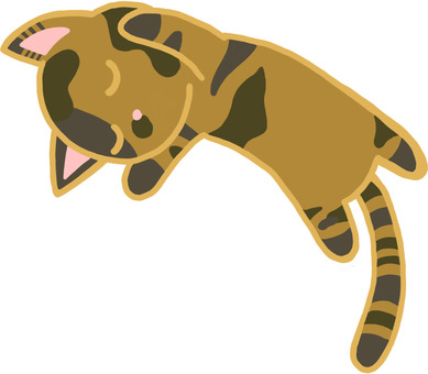 サビネコ＿５ サビネコ,ネコ,猫,ねこ,ごろん,のんびり,動物,寝るのイラスト素材