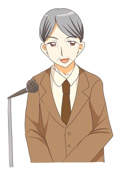 校長先生 校長,先生,コミック風,男性,学校のイラスト素材