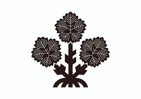 信濃諏訪神社 梶,諏訪,梶の葉,家紋,紋,黒,アイコン,ベクター,紋様,和風のイラスト素材